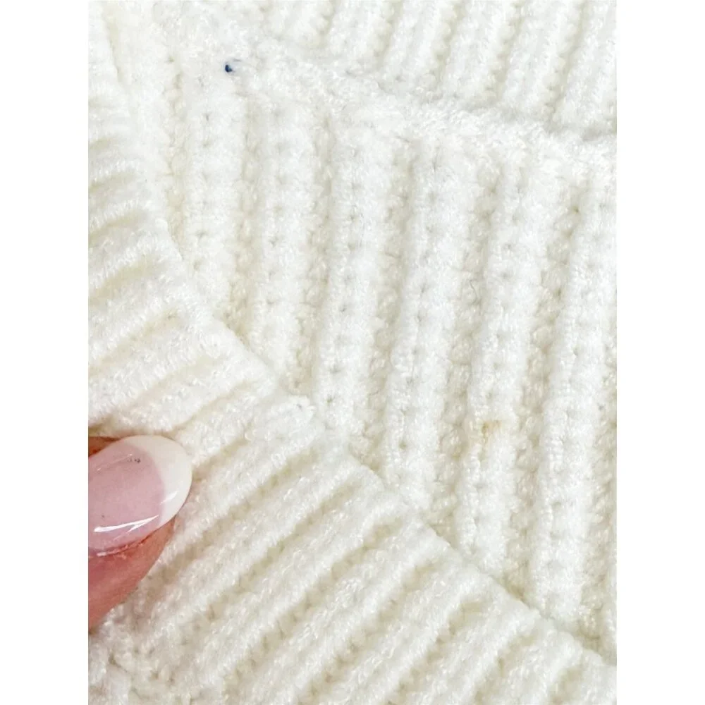 zara 5536/137/250 White Ribbed Knit Oversized Sweater L NEW - Picture 6 of 12